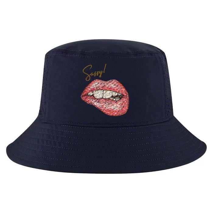 Sassy Lips Sexy Girl Graphic Sexy Lips Biting Cool Comfort Performance Bucket Hat