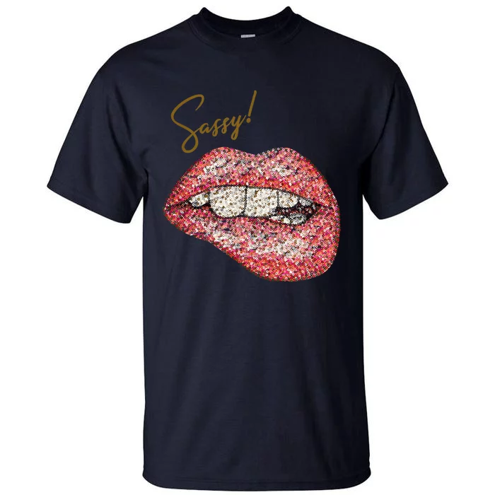 Sassy Lips Sexy Girl Graphic Sexy Lips Biting Tall T-Shirt