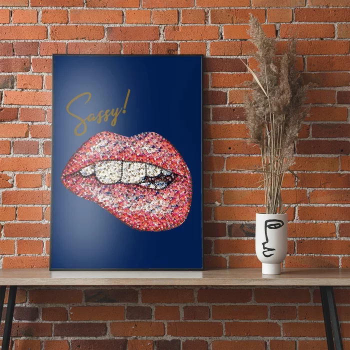 Sassy Lips Sexy Girl Graphic Sexy Lips Biting Poster