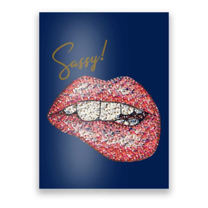 Sassy Lips Sexy Girl Graphic Sexy Lips Biting Poster