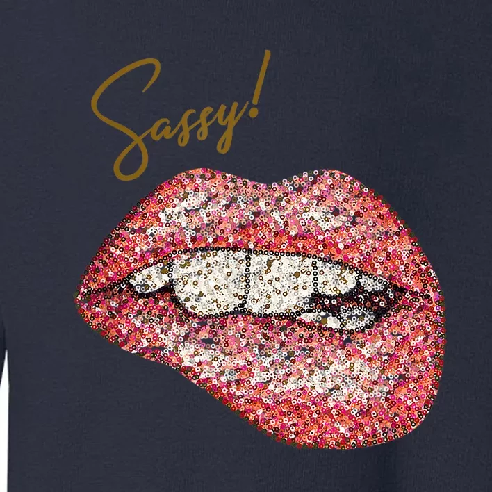 Sassy Lips Sexy Girl Graphic Sexy Lips Biting Toddler Sweatshirt