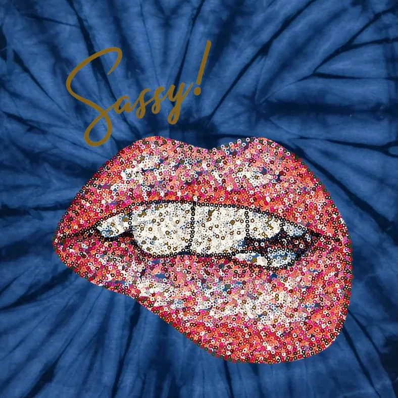 Sassy Lips Sexy Girl Graphic Sexy Lips Biting Tie-Dye T-Shirt