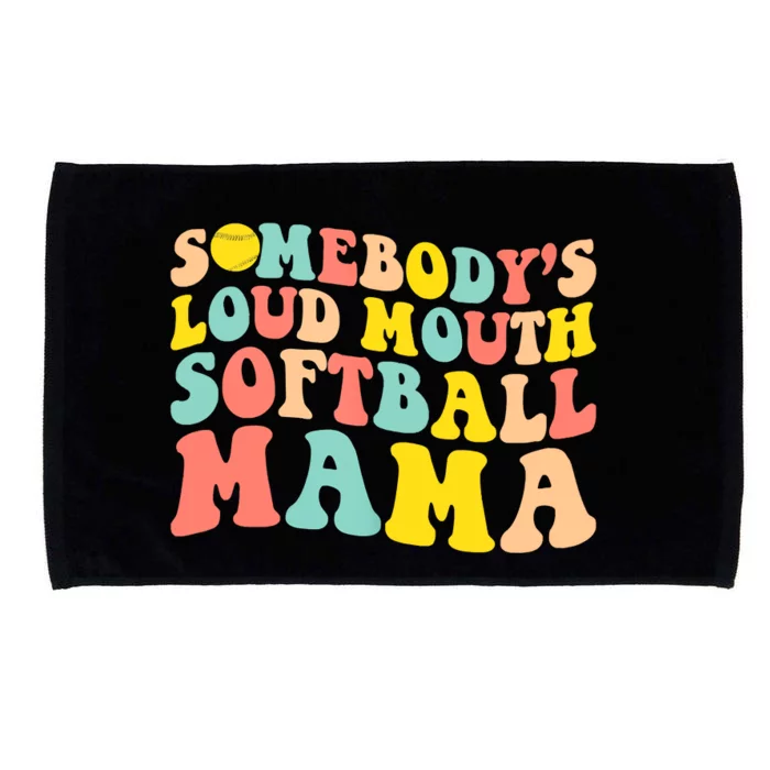 Somebody's Loudmouth Softball Mama Funny Mom Mother's Day Microfiber Hand Towel