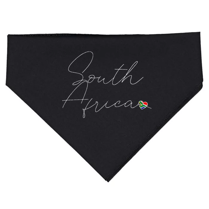 Simple Love South African Flag Heart On South Africa USA-Made Doggie Bandana