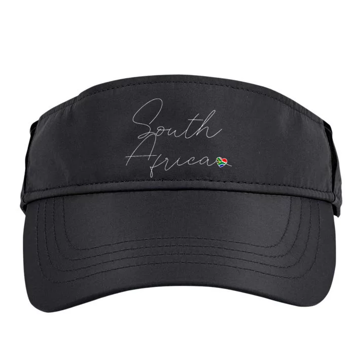 Simple Love South African Flag Heart On South Africa Adult Drive Performance Visor