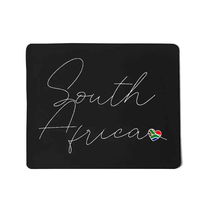 Simple Love South African Flag Heart On South Africa Mousepad