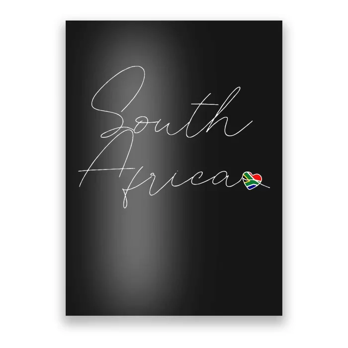 Simple Love South African Flag Heart On South Africa Poster