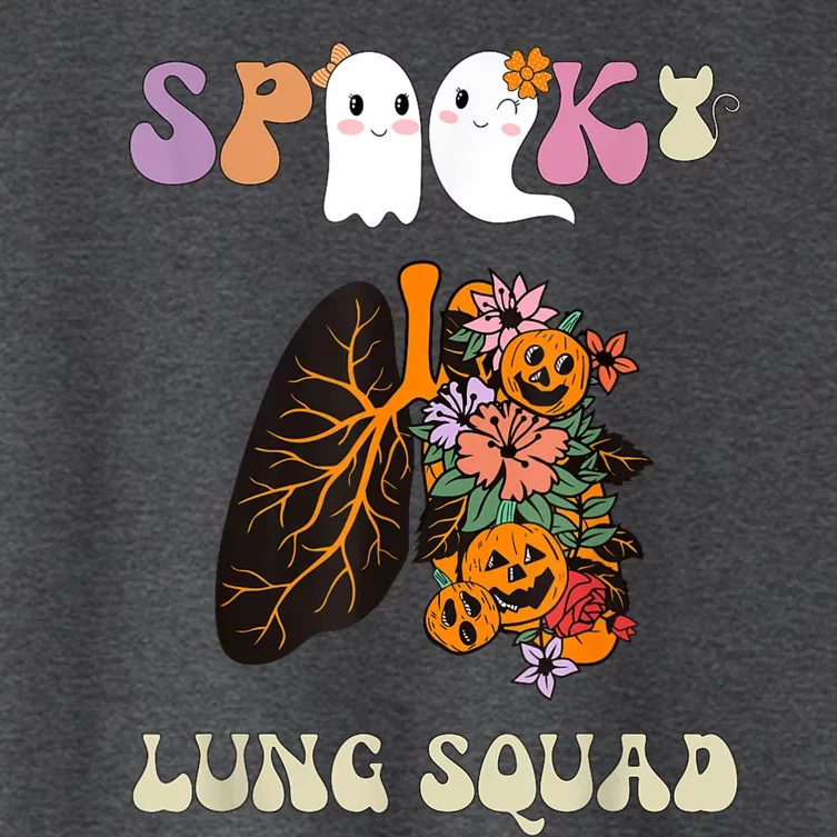 Spooky Lung Squad Respiratory Therapist Halloween Women's Crop Top Tee