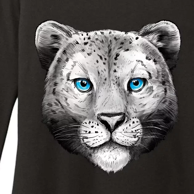 Snow Leopard Womens CVC Long Sleeve Shirt