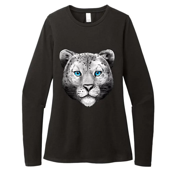 Snow Leopard Womens CVC Long Sleeve Shirt