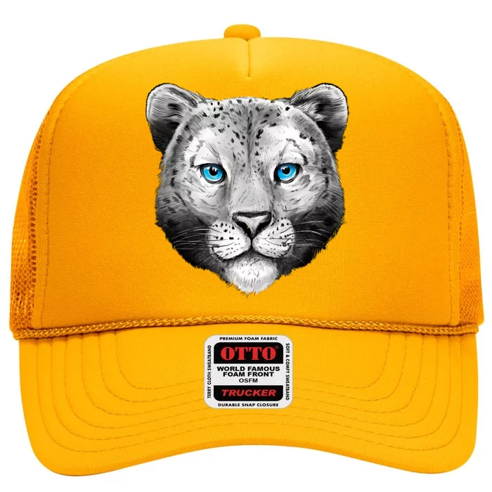 Snow Leopard High Crown Mesh Trucker Hat