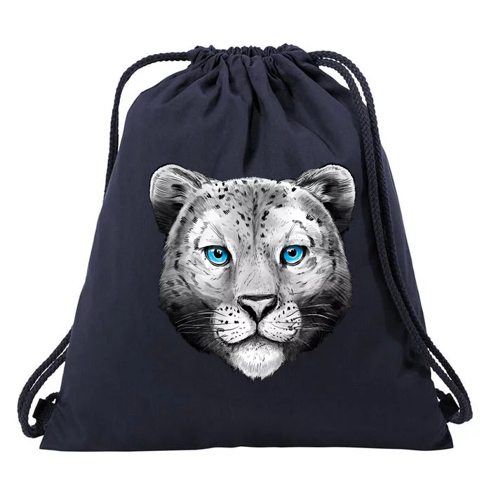 Snow Leopard Drawstring Bag