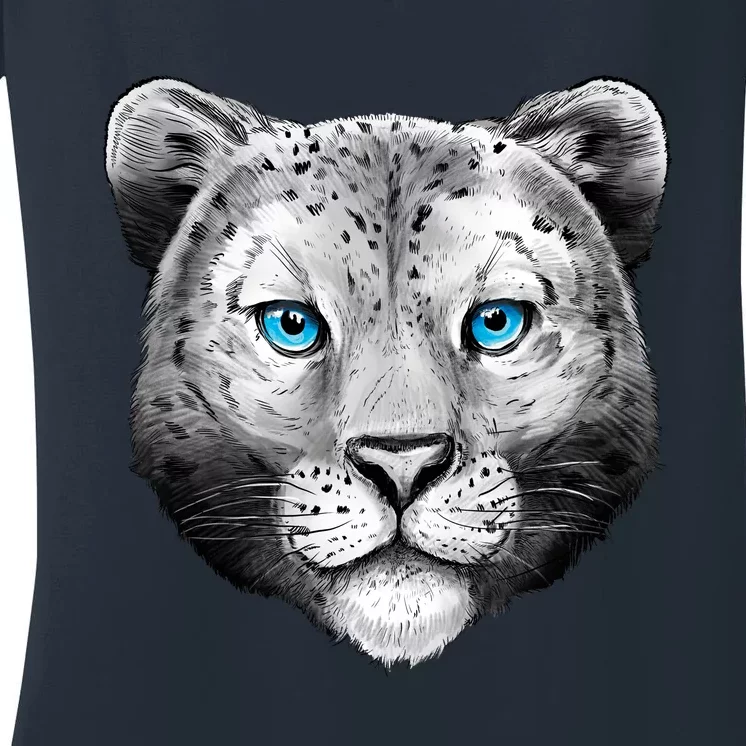 Snow Leopard Women's V-Neck T-Shirt