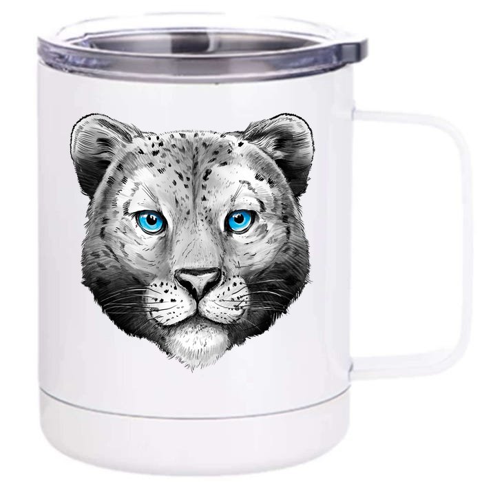 Snow Leopard Front & Back 12oz Stainless Steel Tumbler Cup