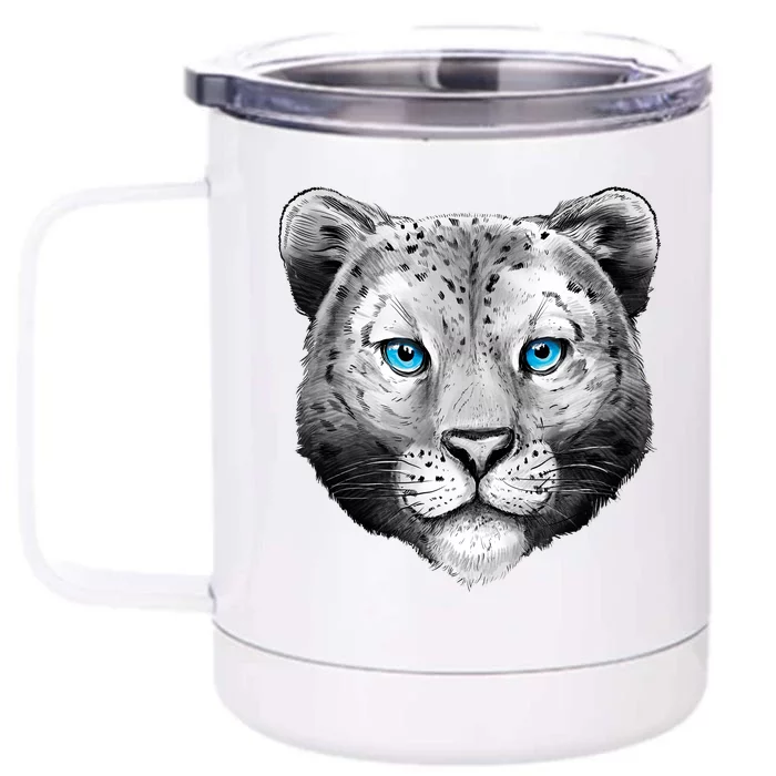 Snow Leopard Front & Back 12oz Stainless Steel Tumbler Cup