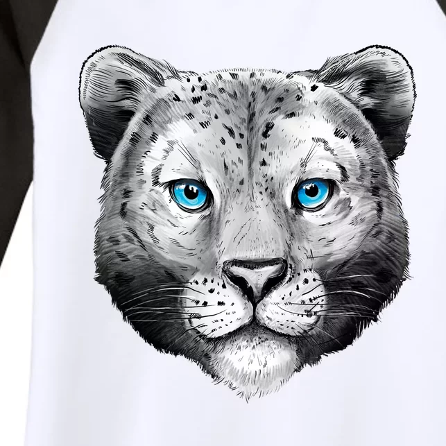 Snow Leopard Women's Tri-Blend 3/4-Sleeve Raglan Shirt