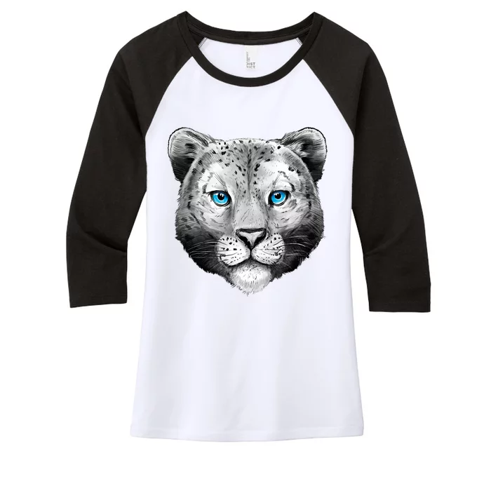 Snow Leopard Women's Tri-Blend 3/4-Sleeve Raglan Shirt