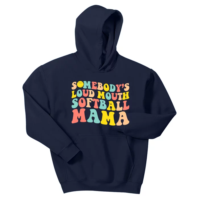 Somebody's Loudmouth Softball Mama Funny Mom Mother's Day Kids Hoodie