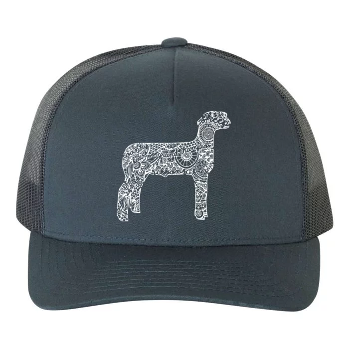 Sheepp Livestock Show Mandala Lamb Ram Stock Show Yupoong Adult 5-Panel Trucker Hat