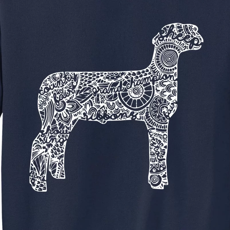 Sheepp Livestock Show Mandala Lamb Ram Stock Show Tall Sweatshirt