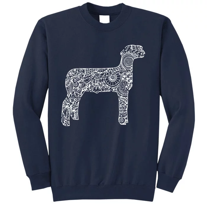 Sheepp Livestock Show Mandala Lamb Ram Stock Show Tall Sweatshirt