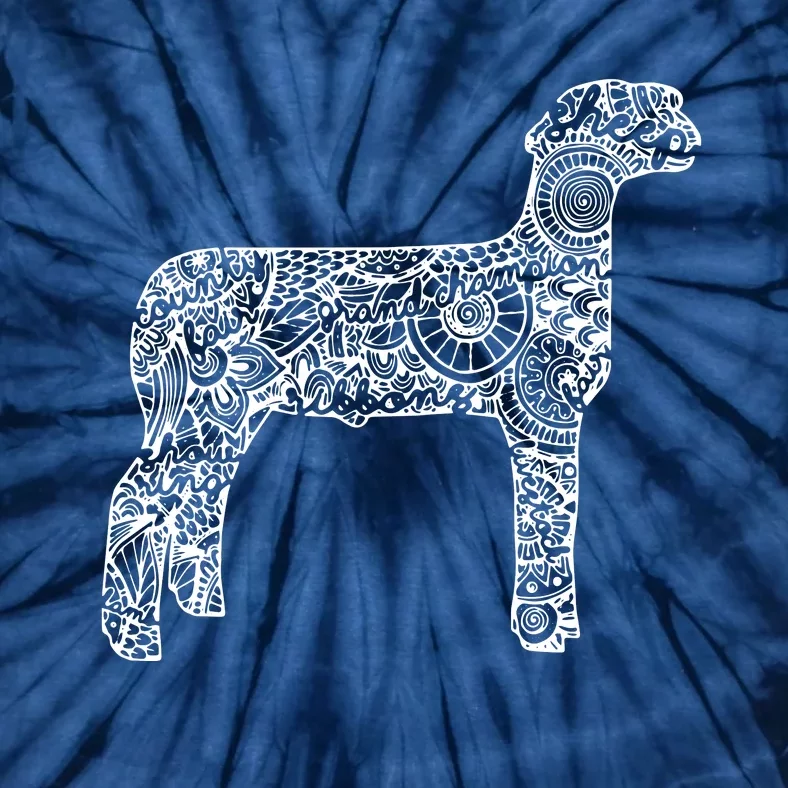 Sheepp Livestock Show Mandala Lamb Ram Stock Show Tie-Dye T-Shirt