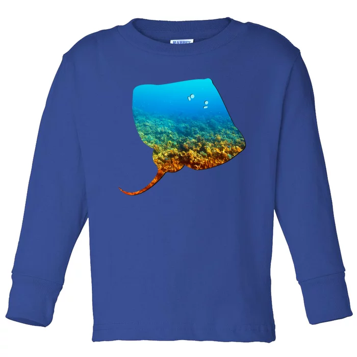 Stingray Lovers Silhouette Earth Day And Ocean Week Gift Toddler Long Sleeve Shirt