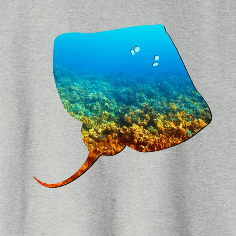 Stingray Lovers Silhouette Earth Day And Ocean Week Gift Women's Crop Top Tee