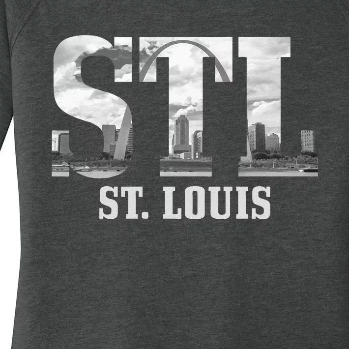 St. Louis STL Skyline Pride Missouri Vintage Women's Perfect Tri Tunic Long Sleeve Shirt