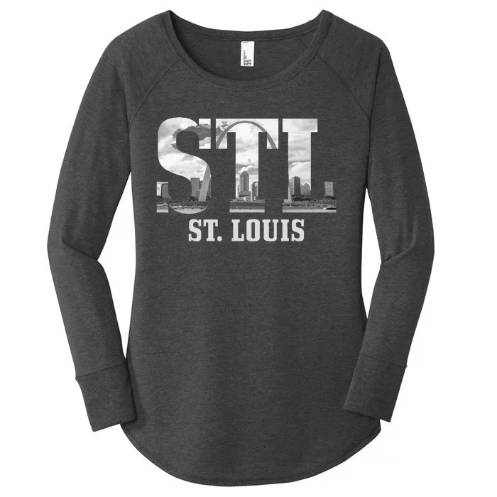 St. Louis STL Skyline Pride Missouri Vintage Women's Perfect Tri Tunic Long Sleeve Shirt