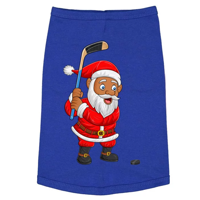 Sports Lover Santa Playing Ice Hockey Christmas Great Gift Doggie Tank