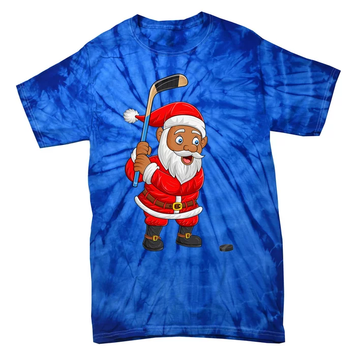 Sports Lover Santa Playing Ice Hockey Christmas Great Gift Tie-Dye T-Shirt