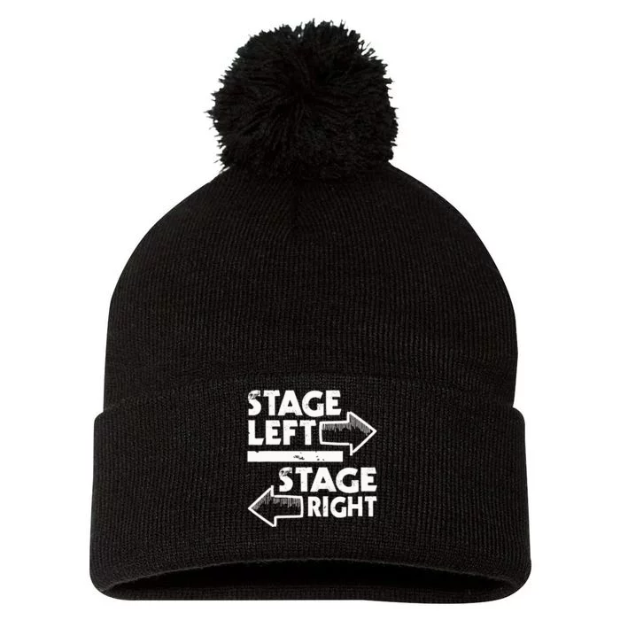 Stage Left Stage Right Actor Actress Theater Acting Pom Pom 12in Knit Beanie