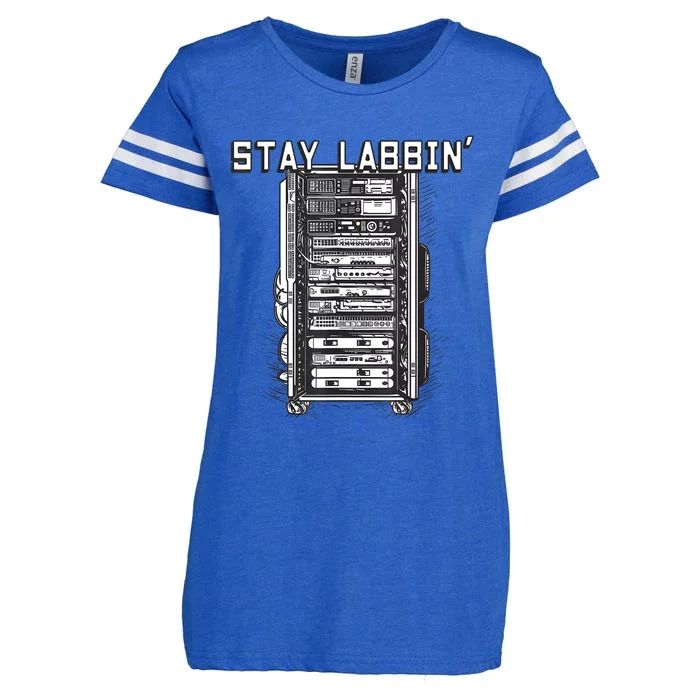 Stay Labbin Server Network Rack Sysadmin Engineer Homelab Enza Ladies Jersey Football T-Shirt