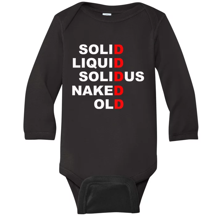 Solid Liquid Solidus Naked Old Baby Long Sleeve Bodysuit