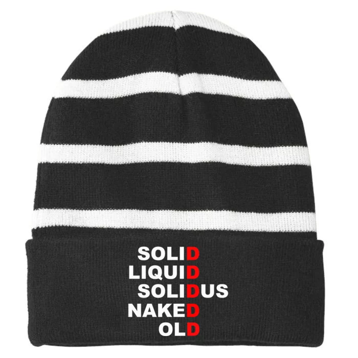 Solid Liquid Solidus Naked Old Striped Beanie with Solid Band