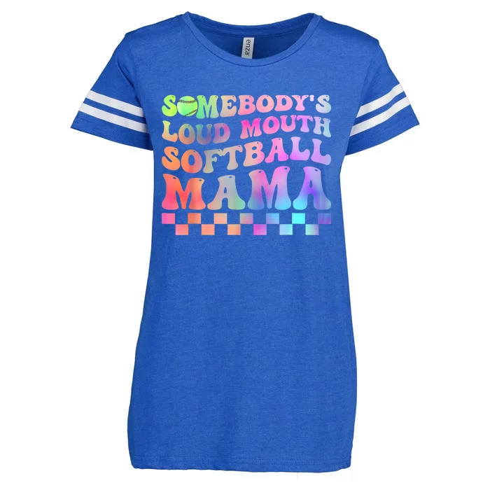 Somebody's Loudmouth Softball Mama Funny Mom Mother's Day Enza Ladies Jersey Football T-Shirt