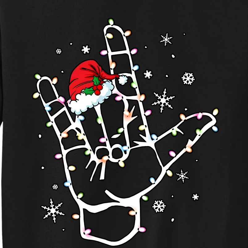 Sign Language Santa Hat Asl Lights Christmas Sweatshirt