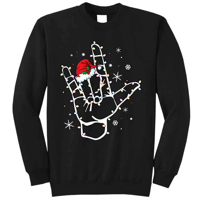 Sign Language Santa Hat Asl Lights Christmas Sweatshirt