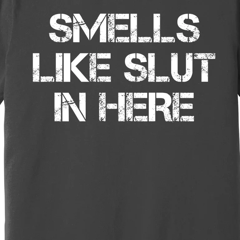 Smells Like Slut In Here Funny Humor Premium T-Shirt