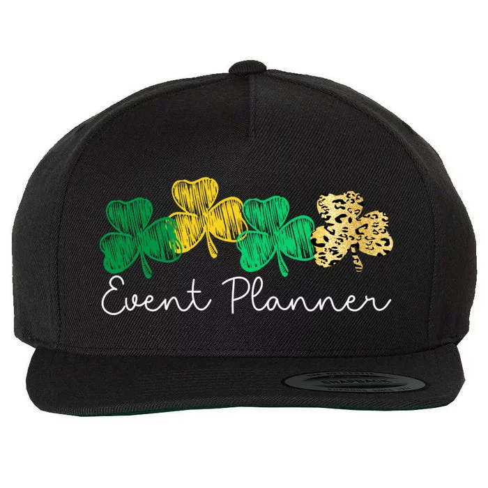 Shamrock Leopard Saint Paddys Event Planner St Patricks Day Gift Wool Snapback Cap