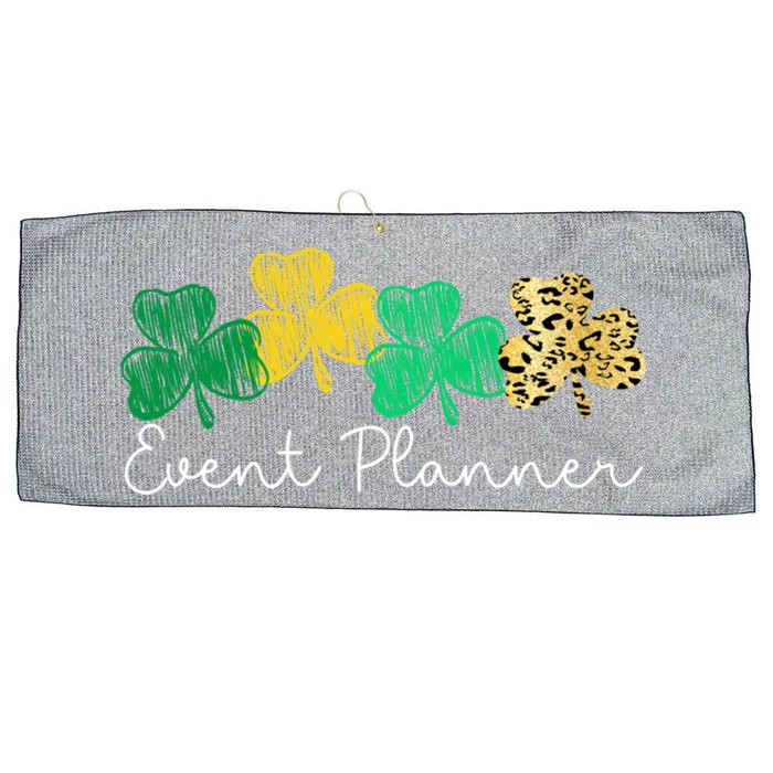 Shamrock Leopard Saint Paddys Event Planner St Patricks Day Gift Large Microfiber Waffle Golf Towel