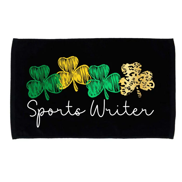 Shamrock Leopard Saint Paddy's Sports Writer St Patricks Day Gift Microfiber Hand Towel