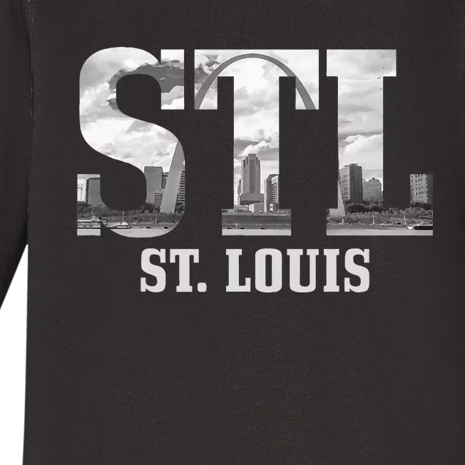 St. Louis Stl Skyline Pride Missouri Vintage Baby Long Sleeve Bodysuit