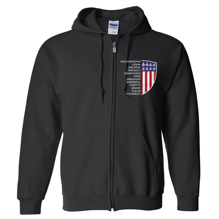 Scout Life Scouting Flag Lovers Hiking Happy Camper Camp Full Zip Hoodie