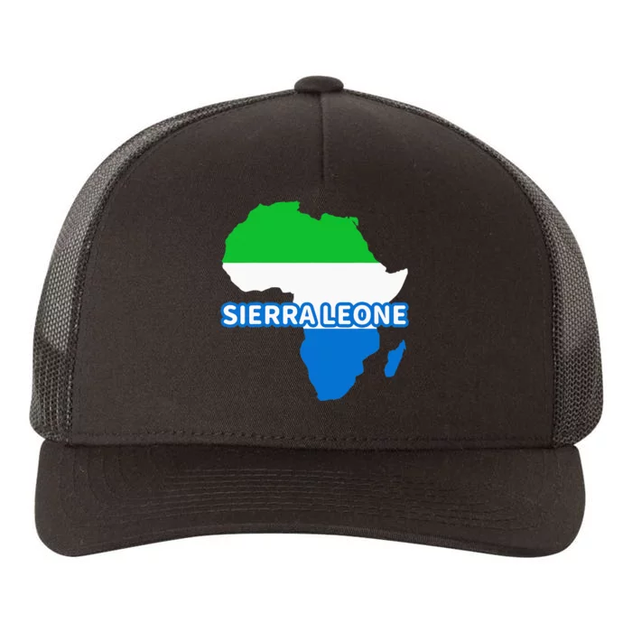 Sierra Leone Sierra Leonean Pride Flag Map Africa Print Yupoong Adult 5-Panel Trucker Hat