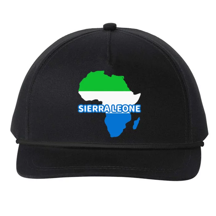 Sierra Leone Sierra Leonean Pride Flag Map Africa Print Snapback Five-Panel Rope Hat