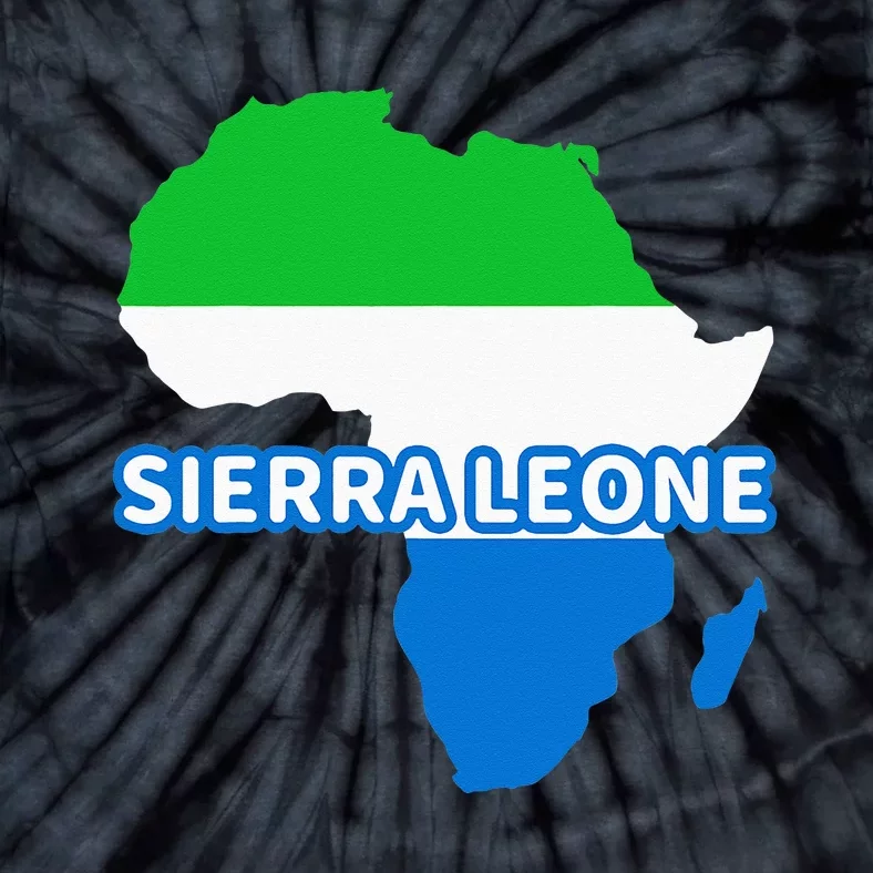 Sierra Leone Sierra Leonean Pride Flag Map Africa Print Tie-Dye T-Shirt