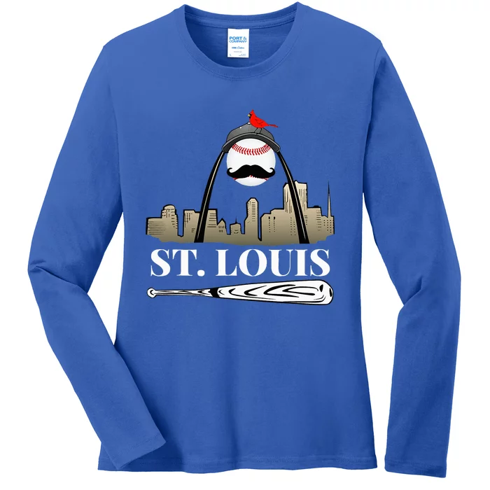 Saint Louis Skyline Design Ladies Long Sleeve Shirt