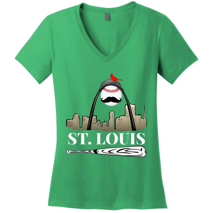 Saint Louis Skyline Women's V-Neck T-Shirt